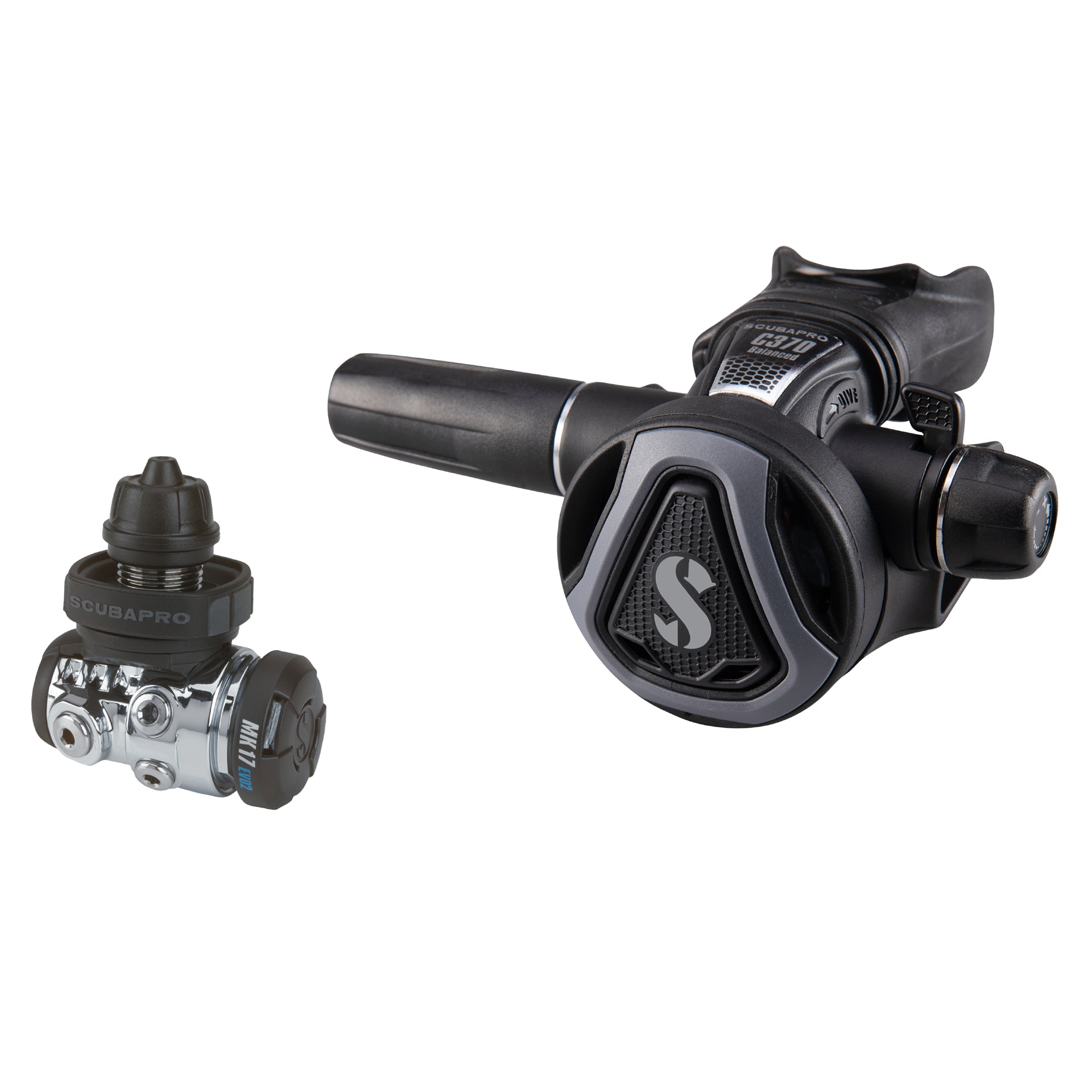 SCUBAPRO MK17 EVO 2 first stage with graphite C370 second stage