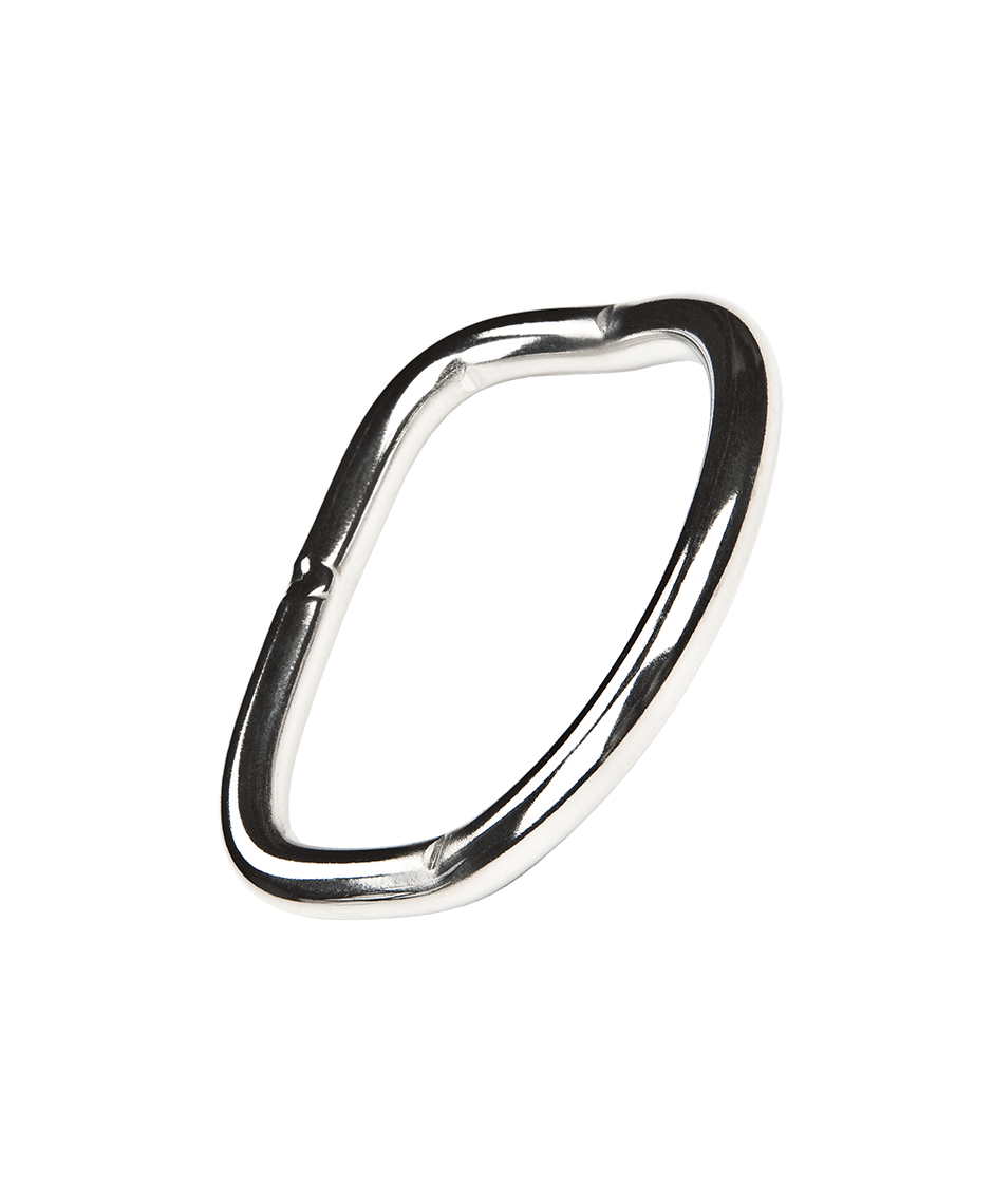 XDEEP bent 6 mm stainless steel D-ring