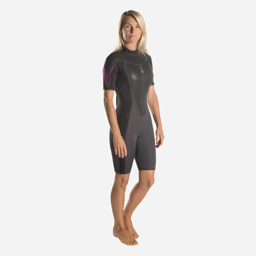 XENOS WOMENS 3MM SHORTIE BLK/FUCSHIA