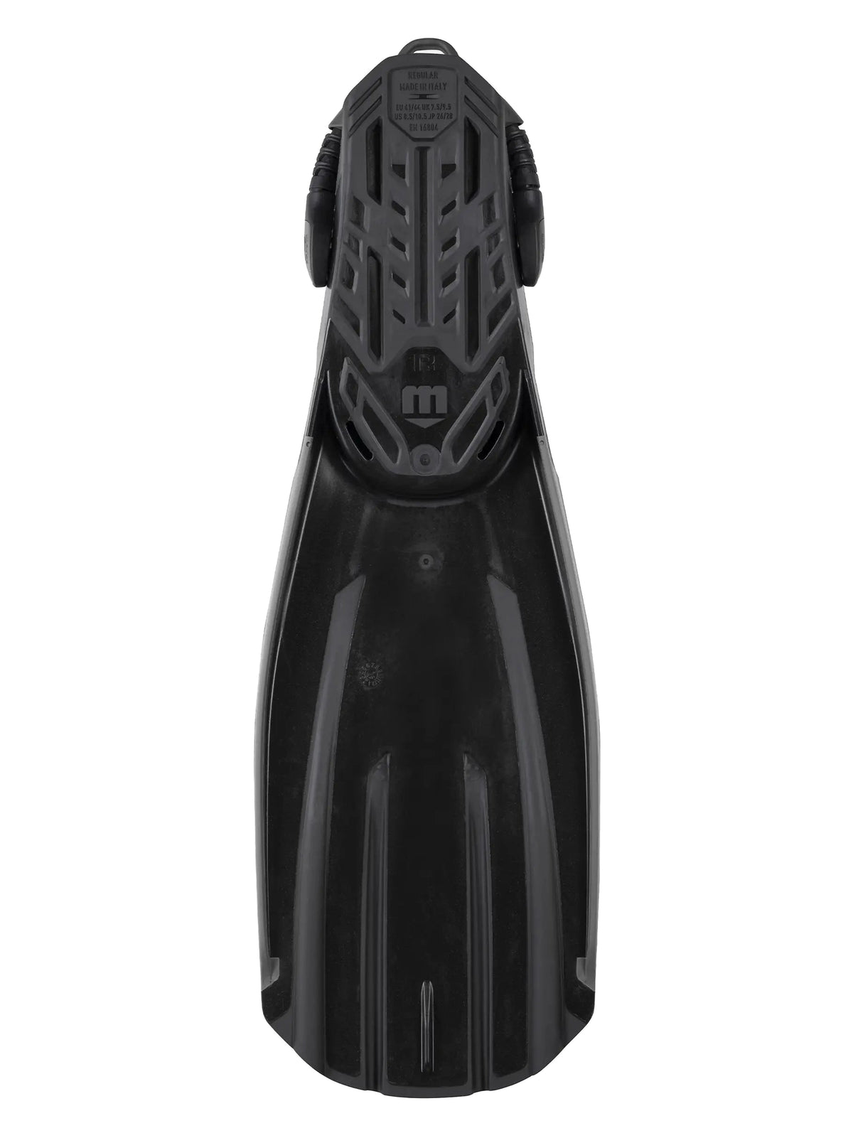 Mares Avanti Quattro 4X fin in black and dark grey, top view