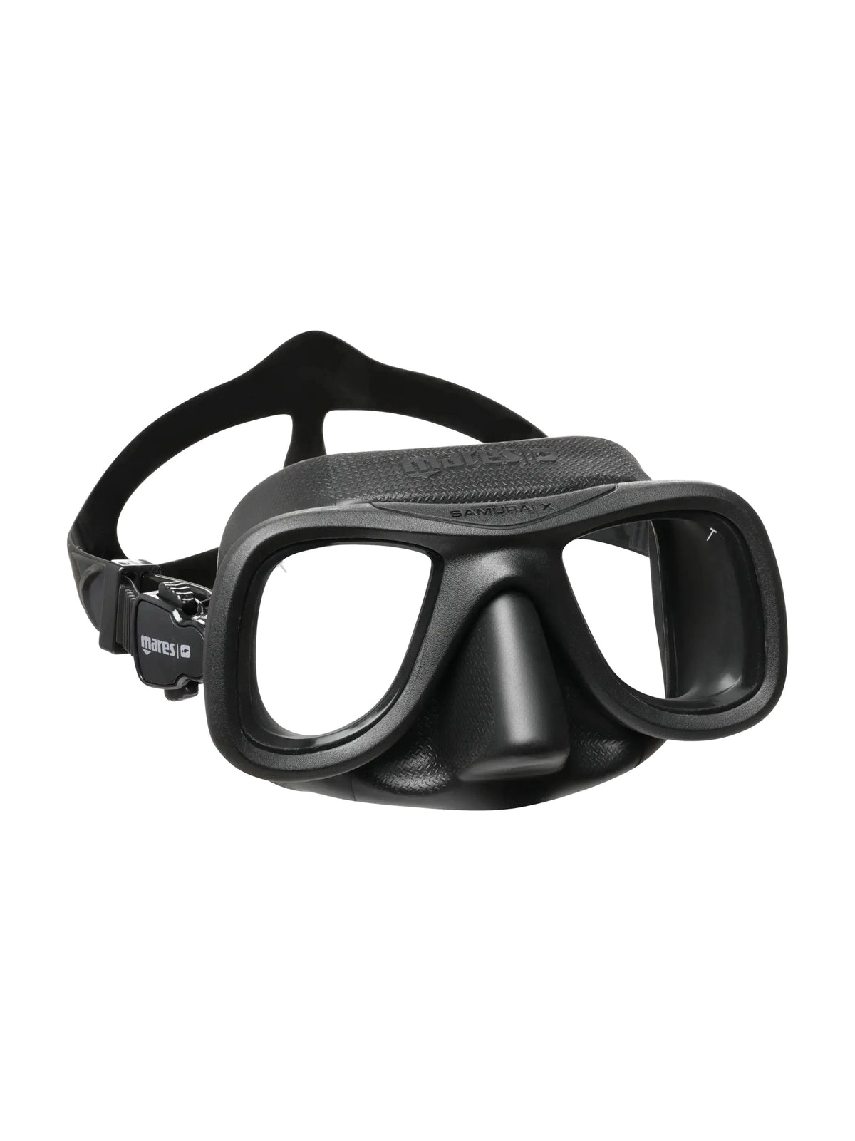 Mares Samurai X freediving mask in black, front view