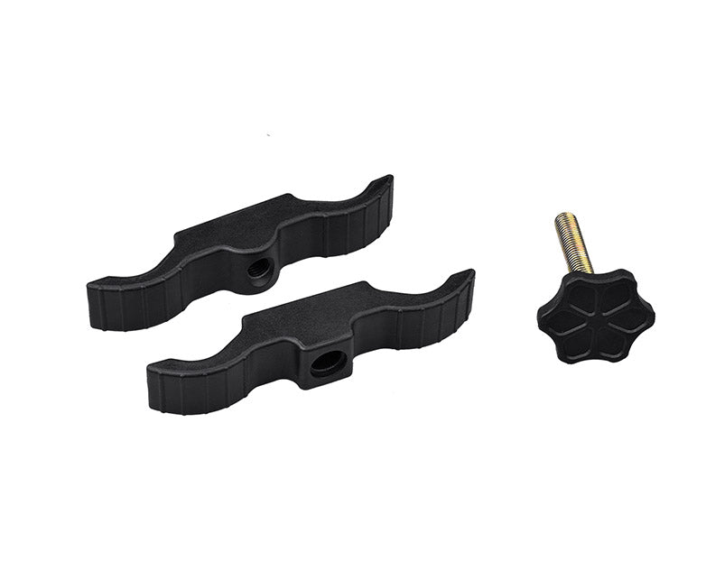 OrcaTorch POM Mount two clamp halves and knob screw separated