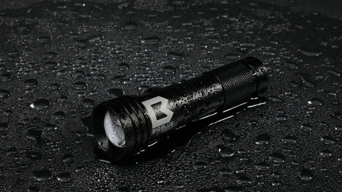 BigBlue AL1300WP 1300 lumen wide beam light in use underwater