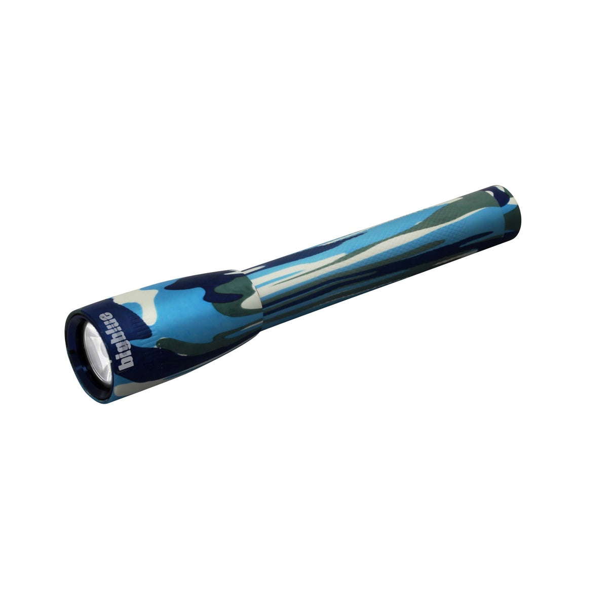 BigBlue AL250 dive light in camo blue, side view
