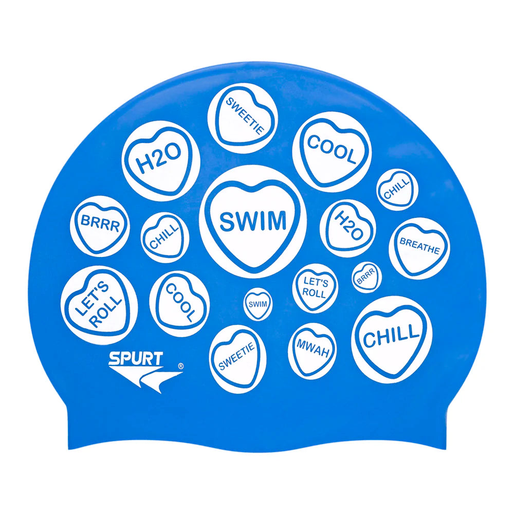 Love Heart Sweets Silicone Swim Cap