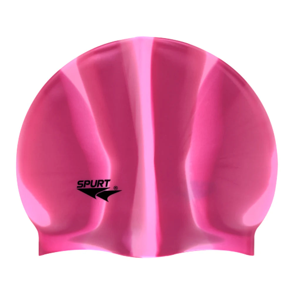 Multi-Colour Vertical Stripes Silicone Swim Cap