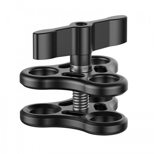 Nautieye CL-02 black aluminium tri-butterfly clamp with wing knob