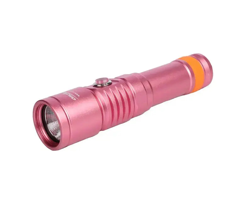 OrcaTorch D710 dive torch in pink, side view