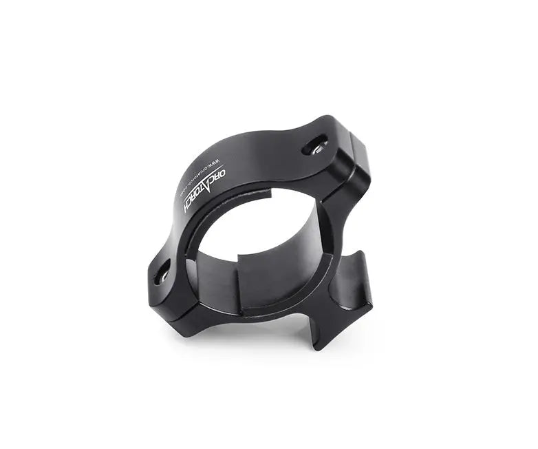 OrcaTorch HM01 helmet mount, angled view of the clamp ring and base