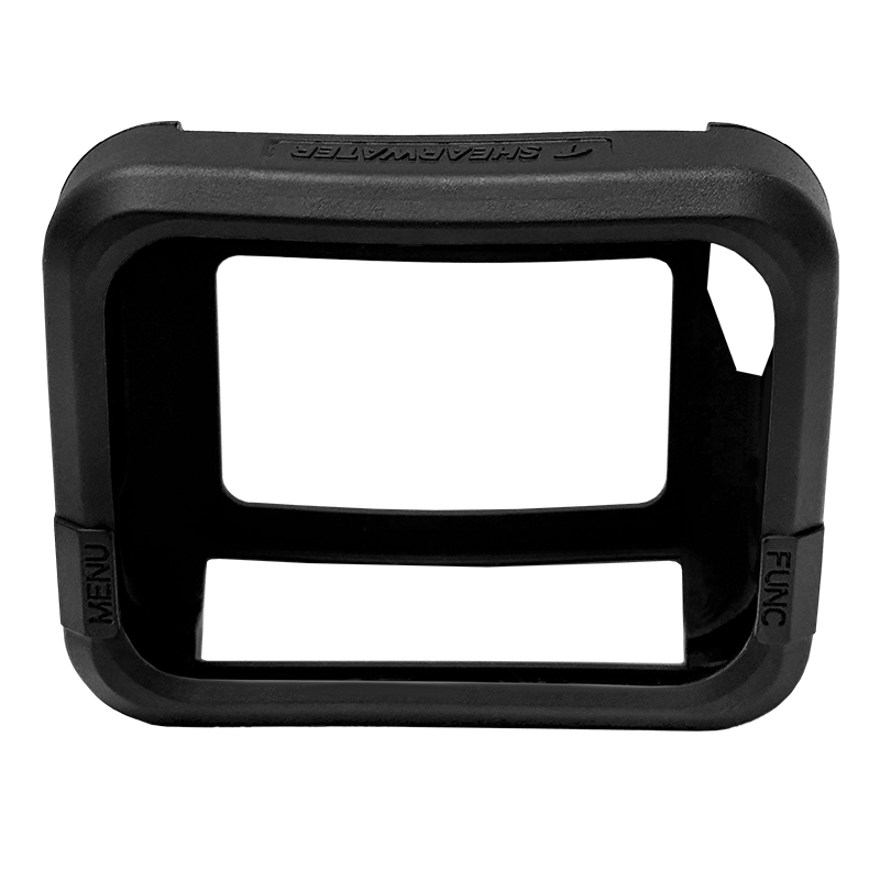 Shearwater Peregrine Protective Case in black, front view showing the display cut-out