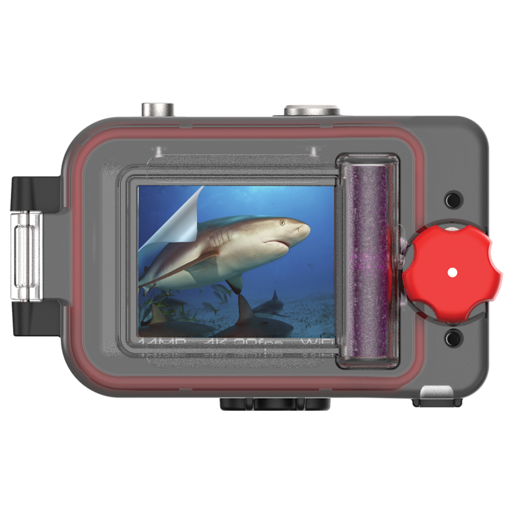SeaLife Screen Shield applied to the RM-4K housing back