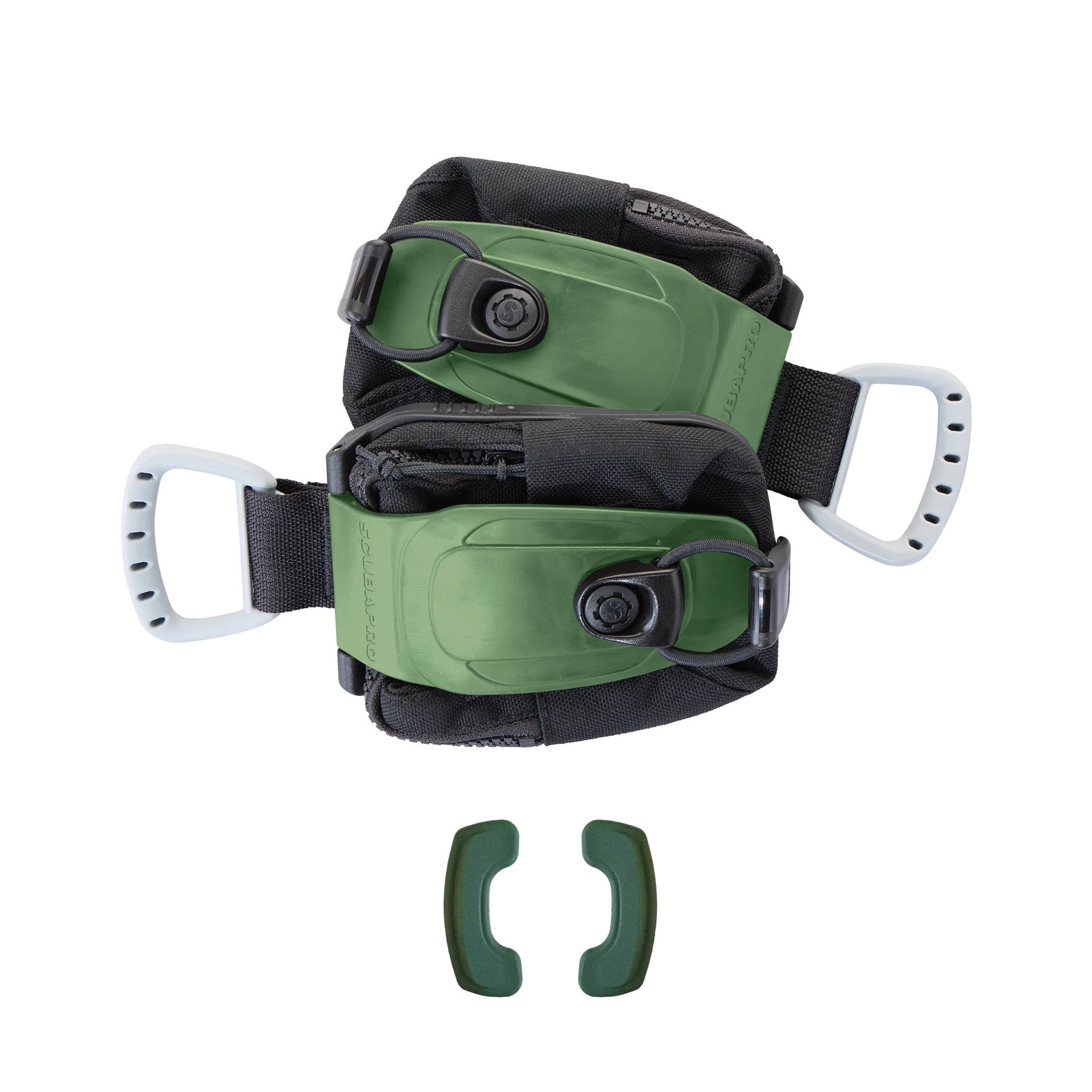 SCUBAPRO Monorail Weight Pocket Set mini in army green, pair with lids