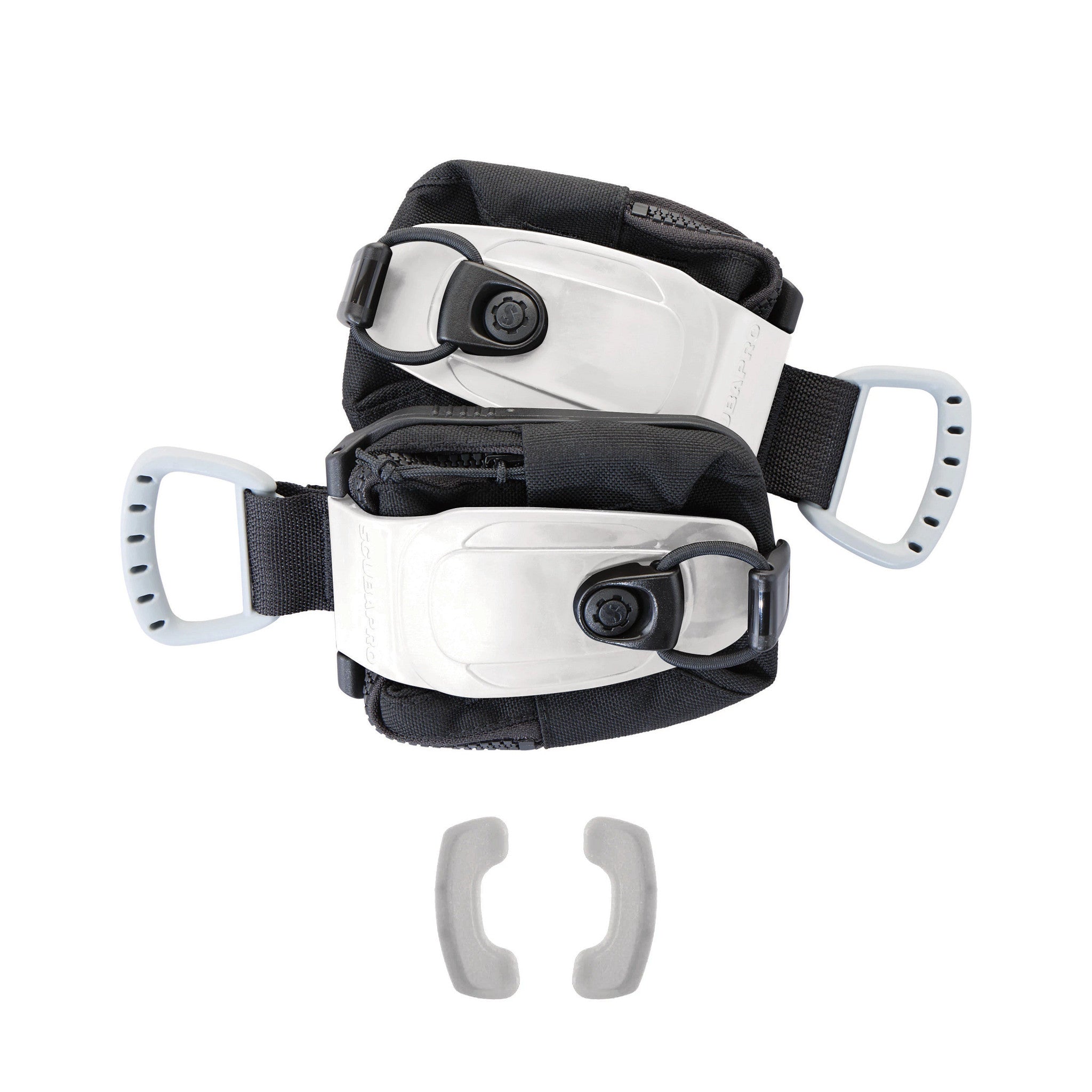SCUBAPRO Monorail Weight Pocket Set mini in white, pair with lids
