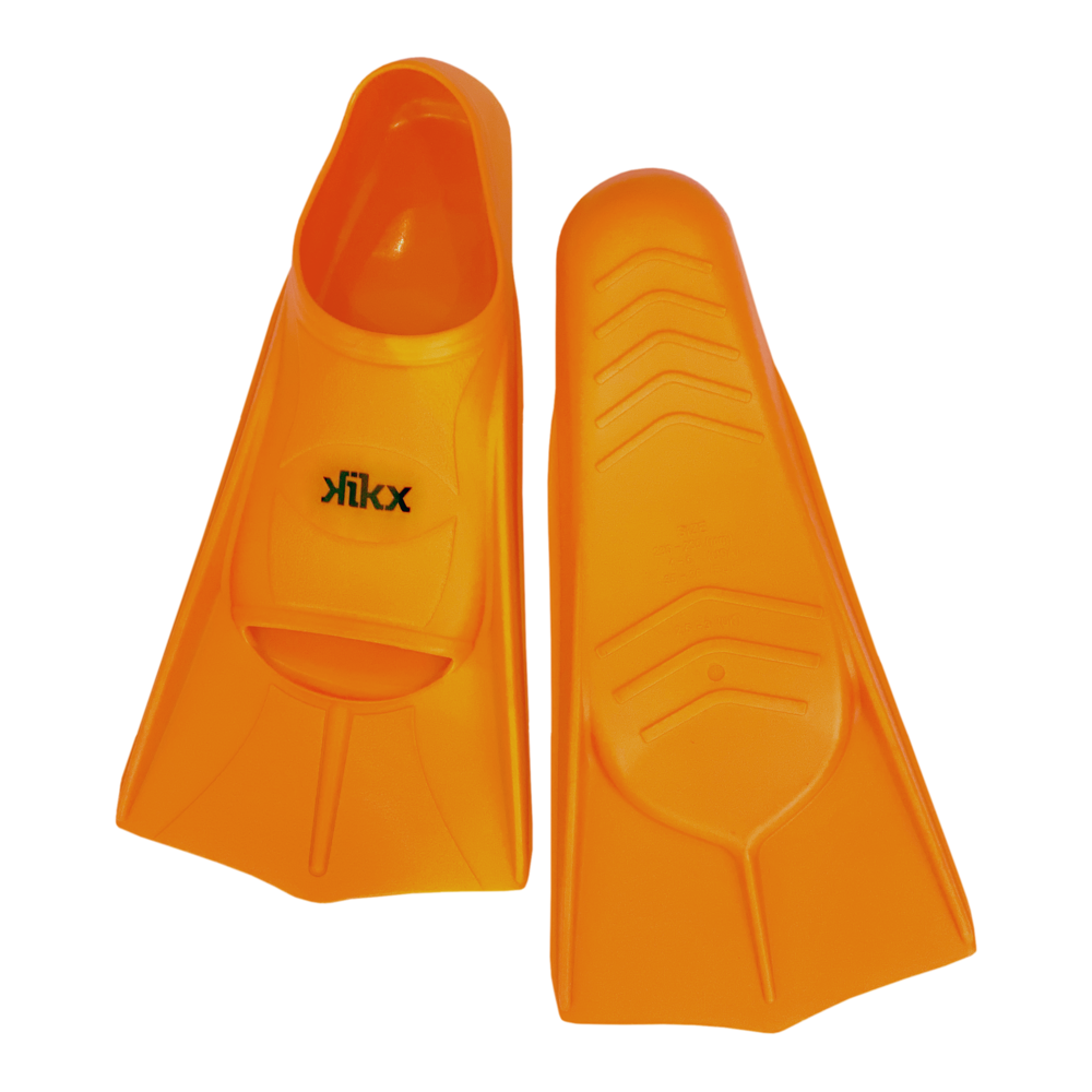 Kikx short silicone training fin, orange uk 2.5-3