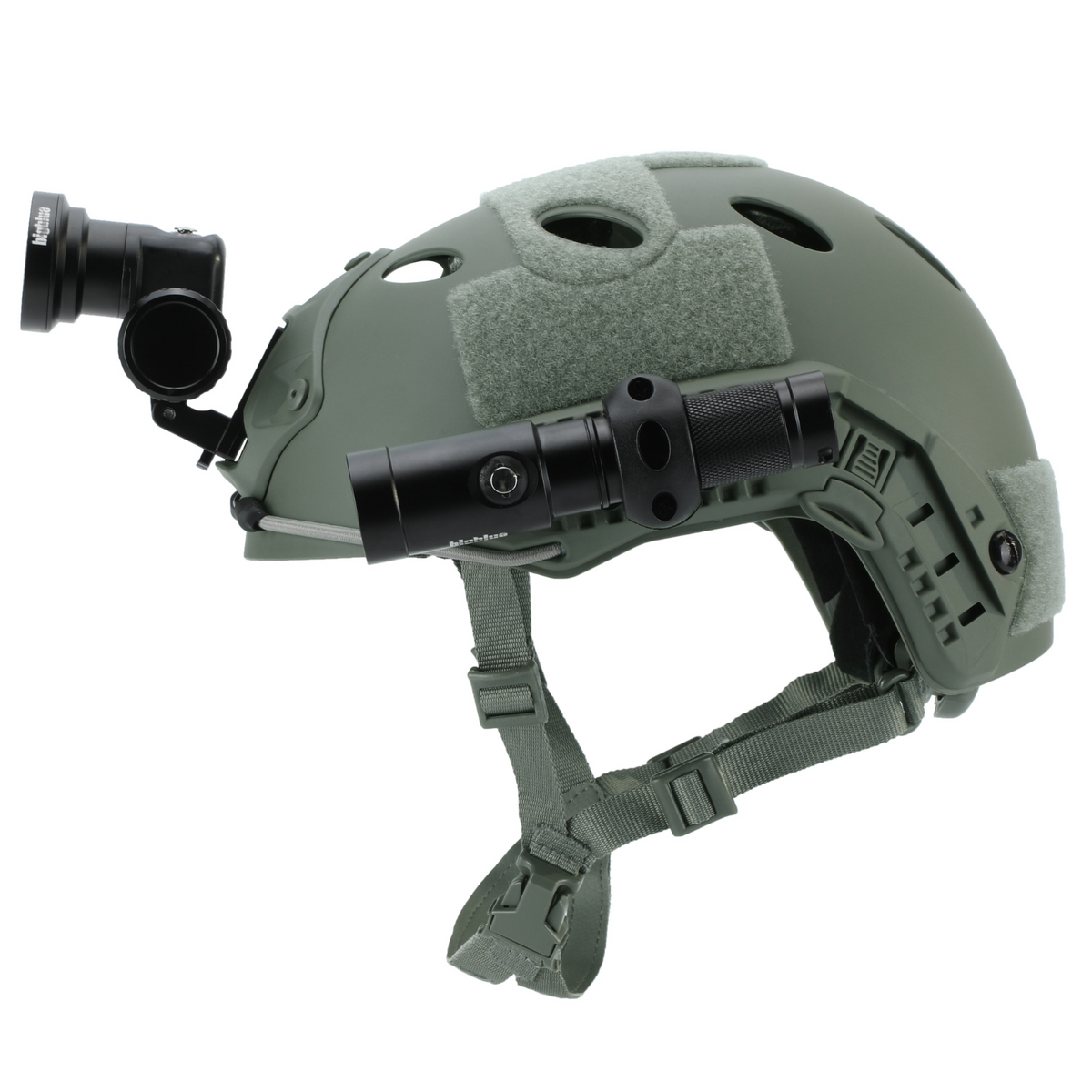 BigBlue helmet GoPro mount carrying a camera alongside a light