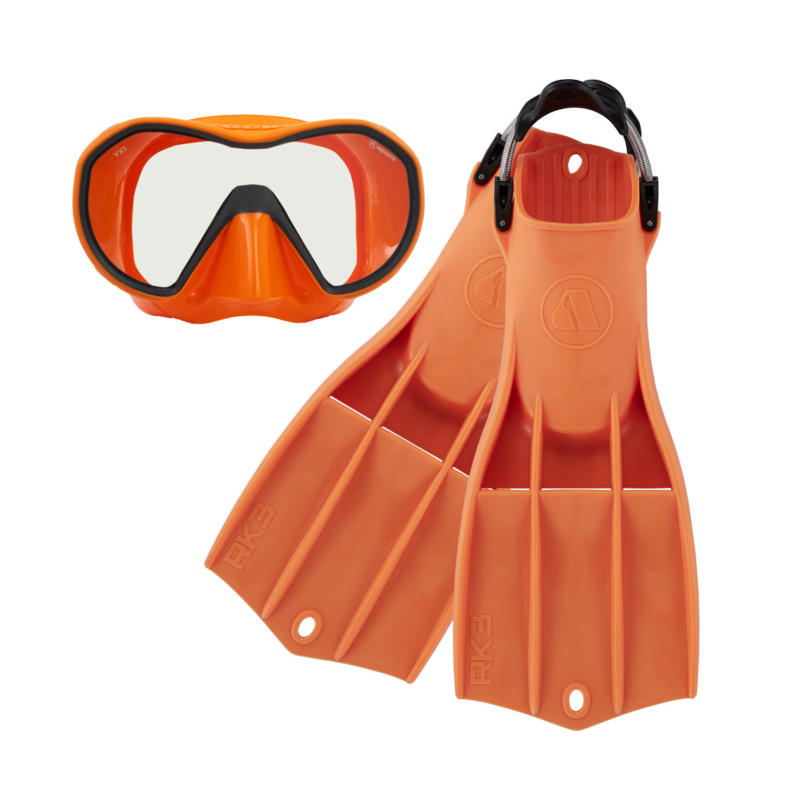 Apeks VX1 mask and RK3 HD fins in orange