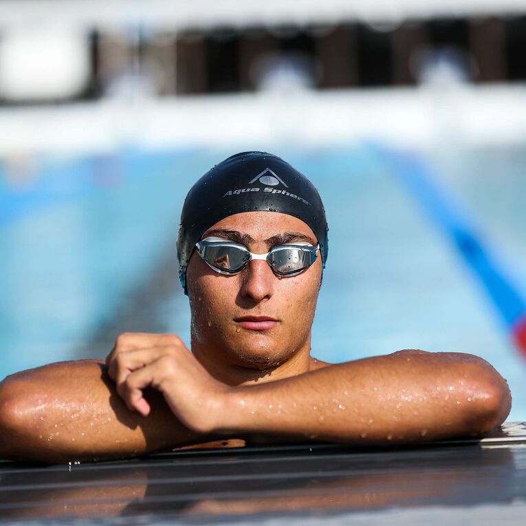 Aquasphere Fastlane swim goggles worn in the water