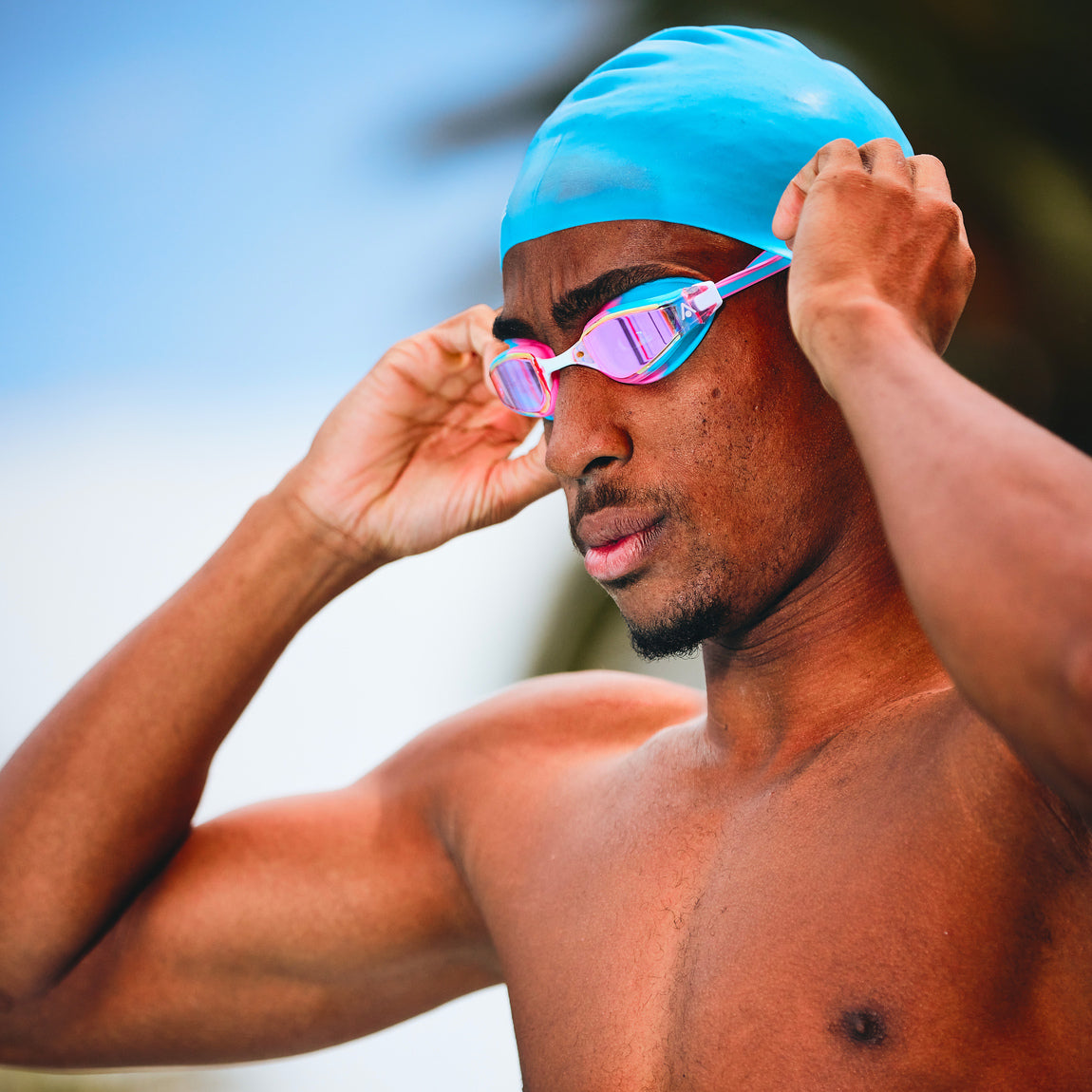 Swimmer training in Aquasphere Fastlane swim goggles