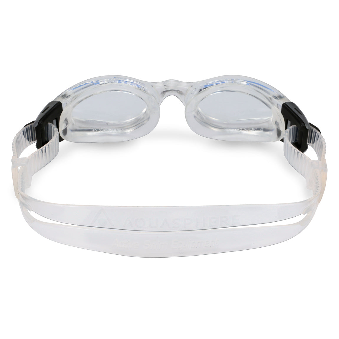 Aquasphere Kaiman Compact swim goggles with clear lens and clear frame, front view