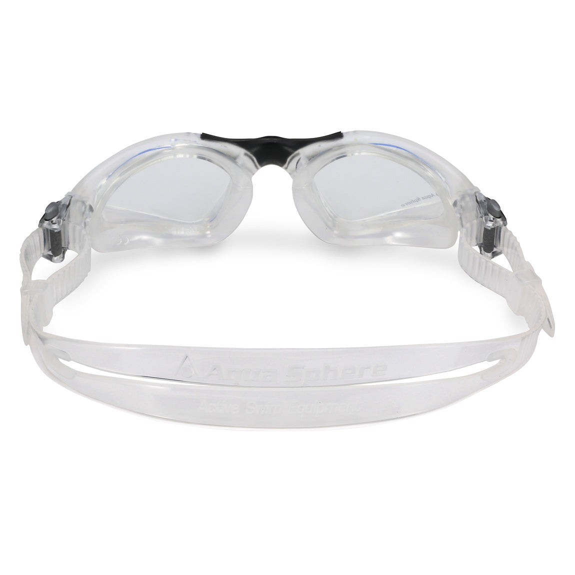 Aquasphere Kayenne swim goggles with clear lens and clear frame, front view