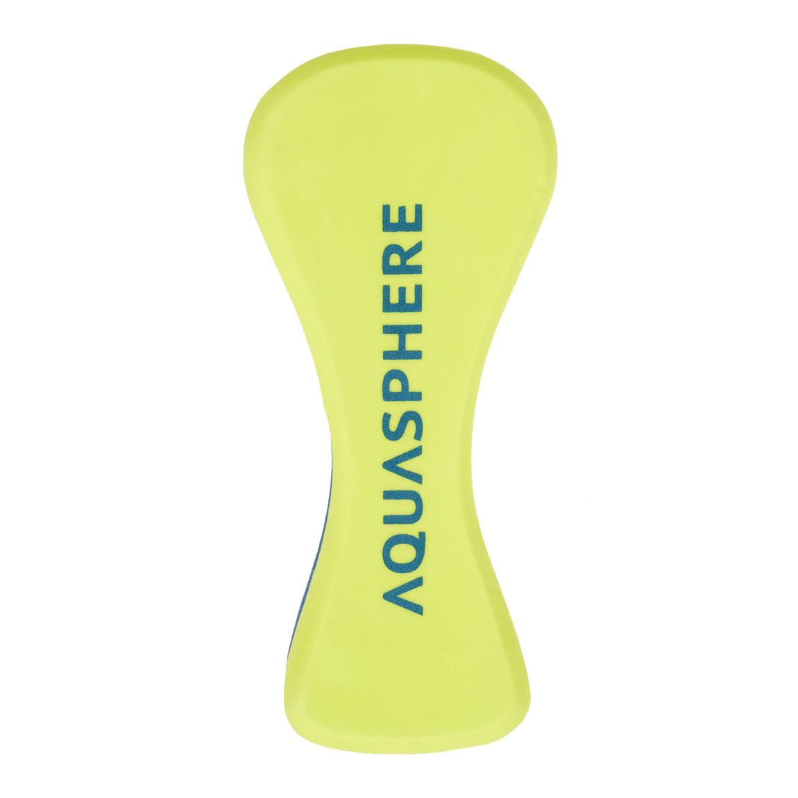 Yellow face of the Aquasphere pull buoy with the logo printed down its length