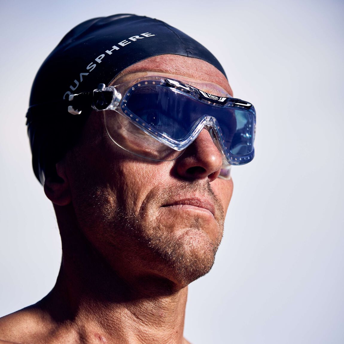 Aquasphere Vista XP swim mask worn in the water