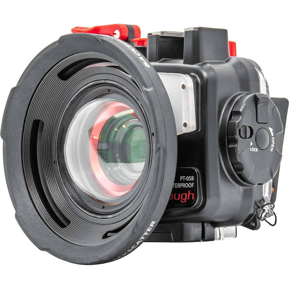 Backscatter M52 Wide Angle Air Lens, angled view of the dome and shade
