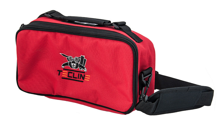 Tecline red padded regulator bag with shoulder strap