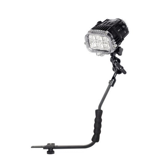 Bonica G8V15 video light mounted on its arm and tray