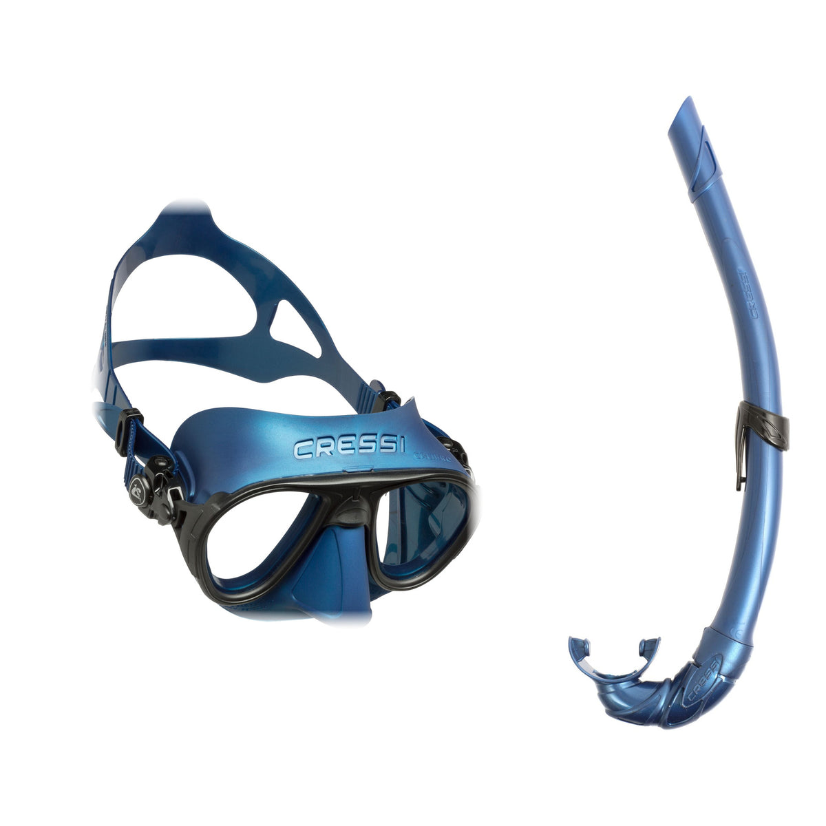 Cressi Calibro mask in black and Corsica snorkel in black