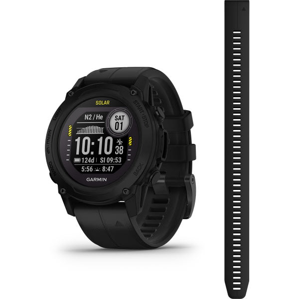 Garmin Descent G1 Solar dive computer in black, front view