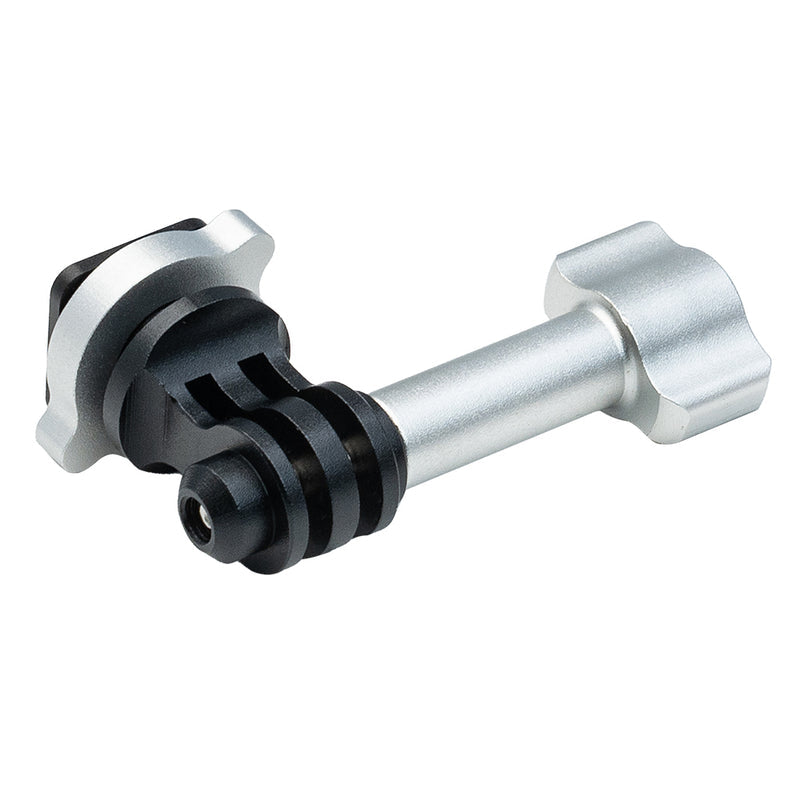 Divevolk cold shoe to action camera conversion adapter in silver and black aluminium