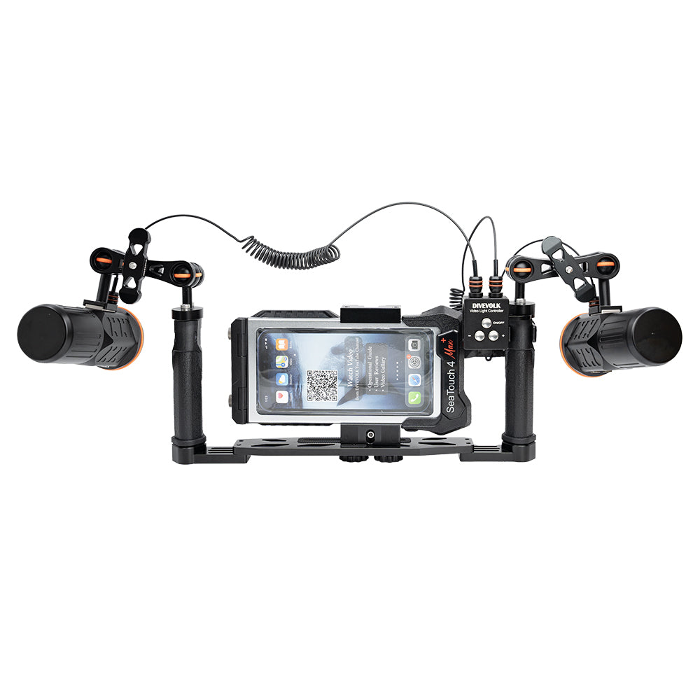 Divevolk Dual Handle Tray in black aluminium with ball heads on both handles