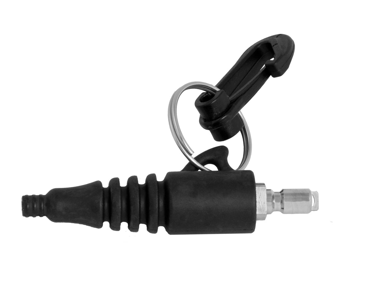 Tecline air nozzle blow gun for an inflator hose, with clip and split ring