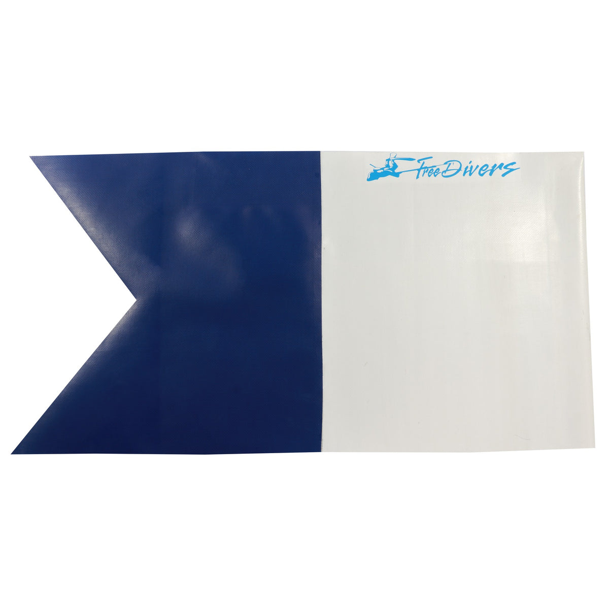 Free Divers blue and white alpha dive flag