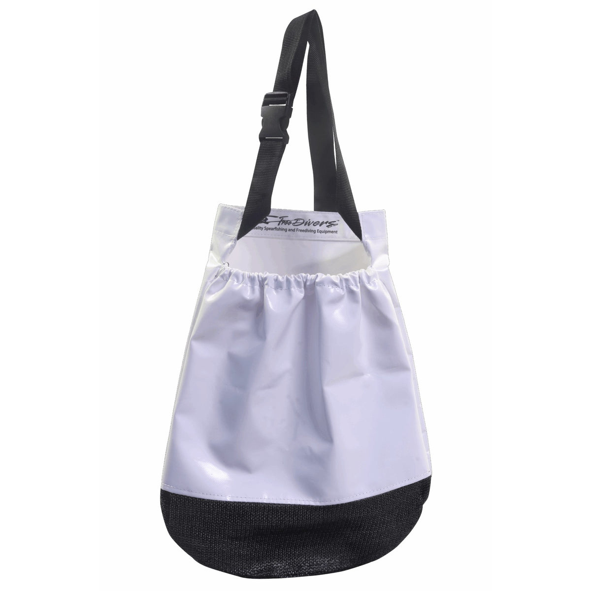 Free Divers white PVC cray and mussel bag with shoulder strap