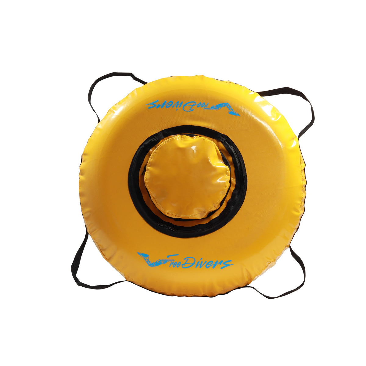 Free Divers yellow inflatable freediving float