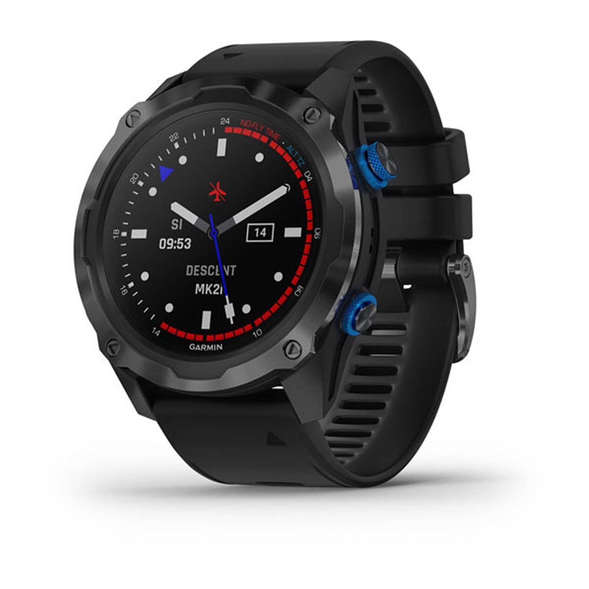 Garmin Descent Mk2i dive computer, carbon grey DLC titanium with black band