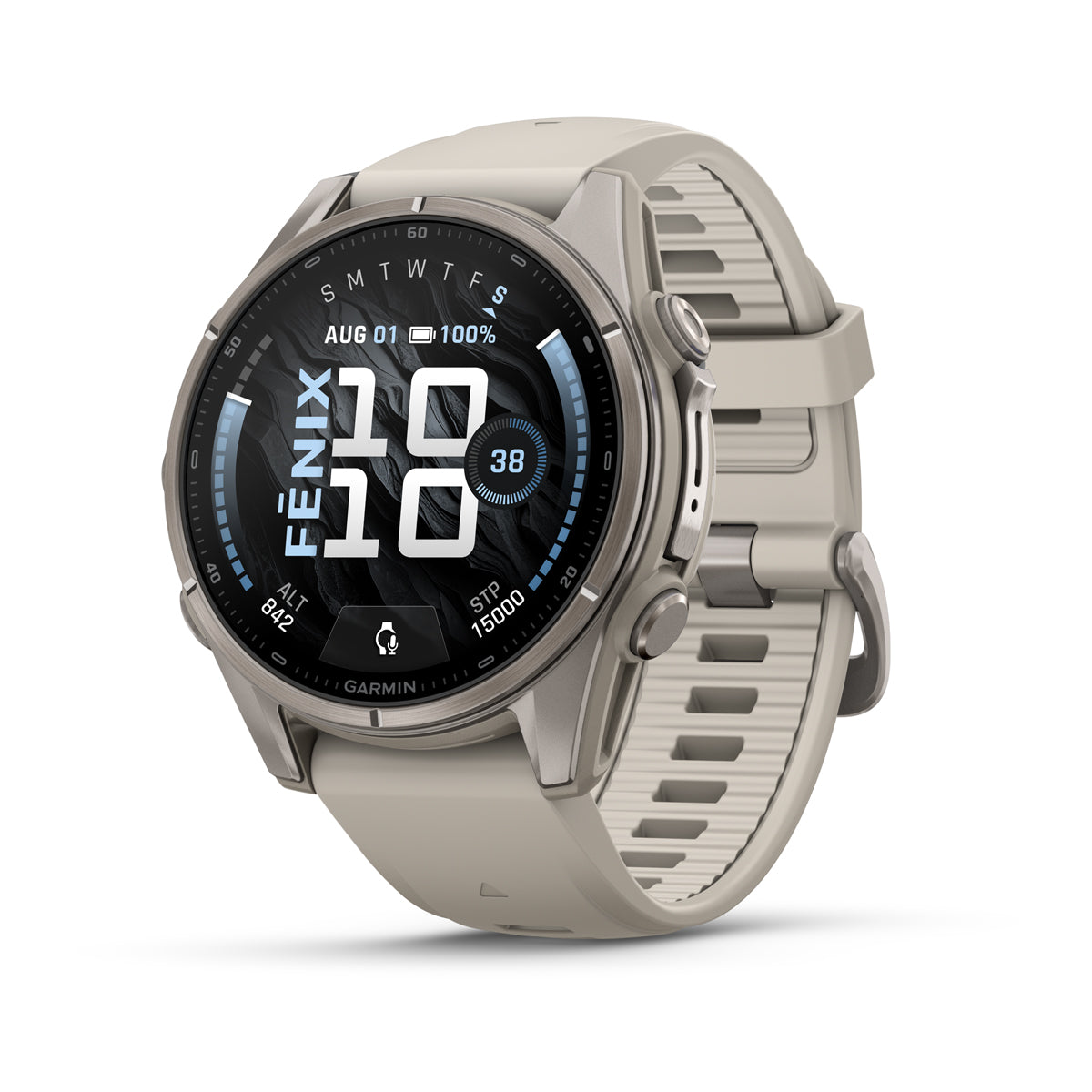 Garmin Fenix 9 43 mm, Titanium with Fog Grey band