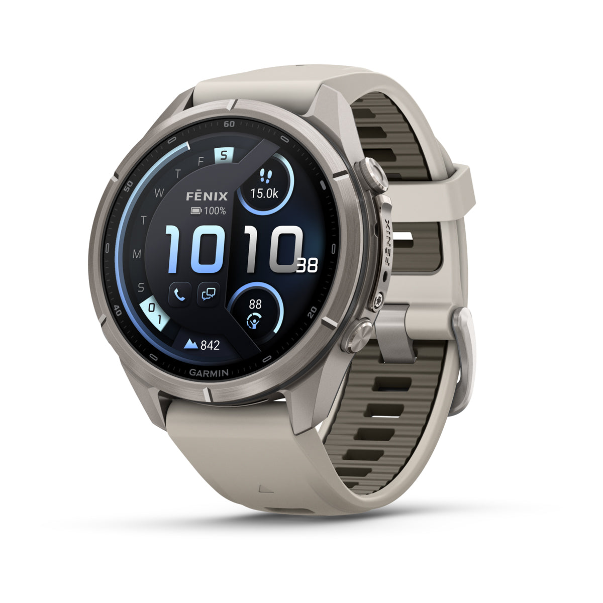 Garmin Fenix 9 Pro inReach 43 mm, Titanium with Shell Pink/Autumn Orange band