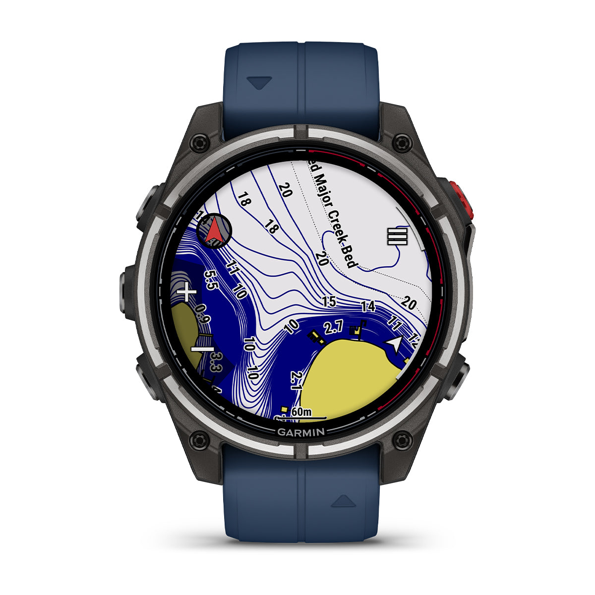 Garmin Quatix 8 Pro AMOLED 47 mm marine smartwatch with blue silicone band