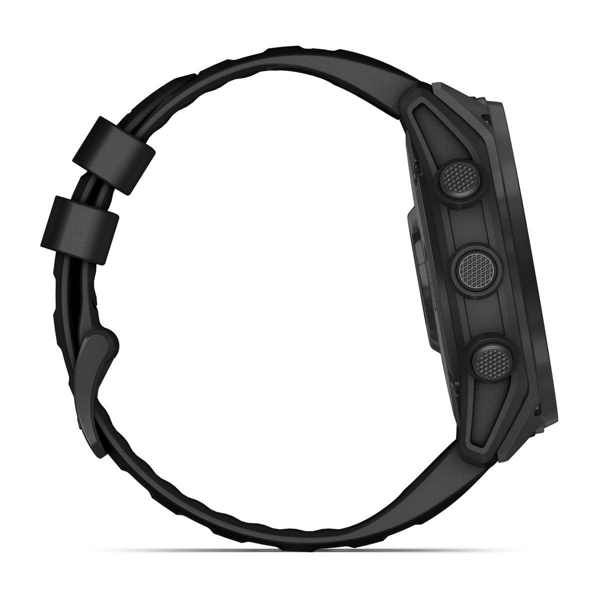 Garmin Tactix 8 Solar side view showing the buttons and band