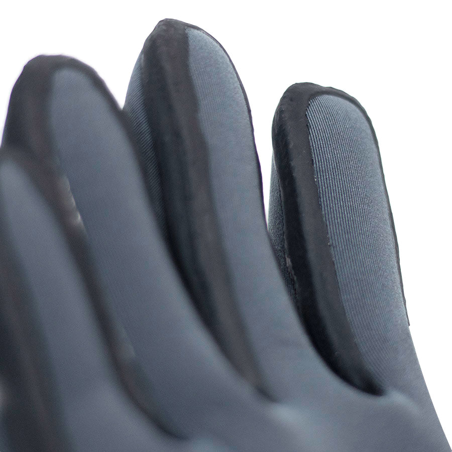 Pair of grey Fourth Element G1 Hydrofoam glove liners worn on the hands