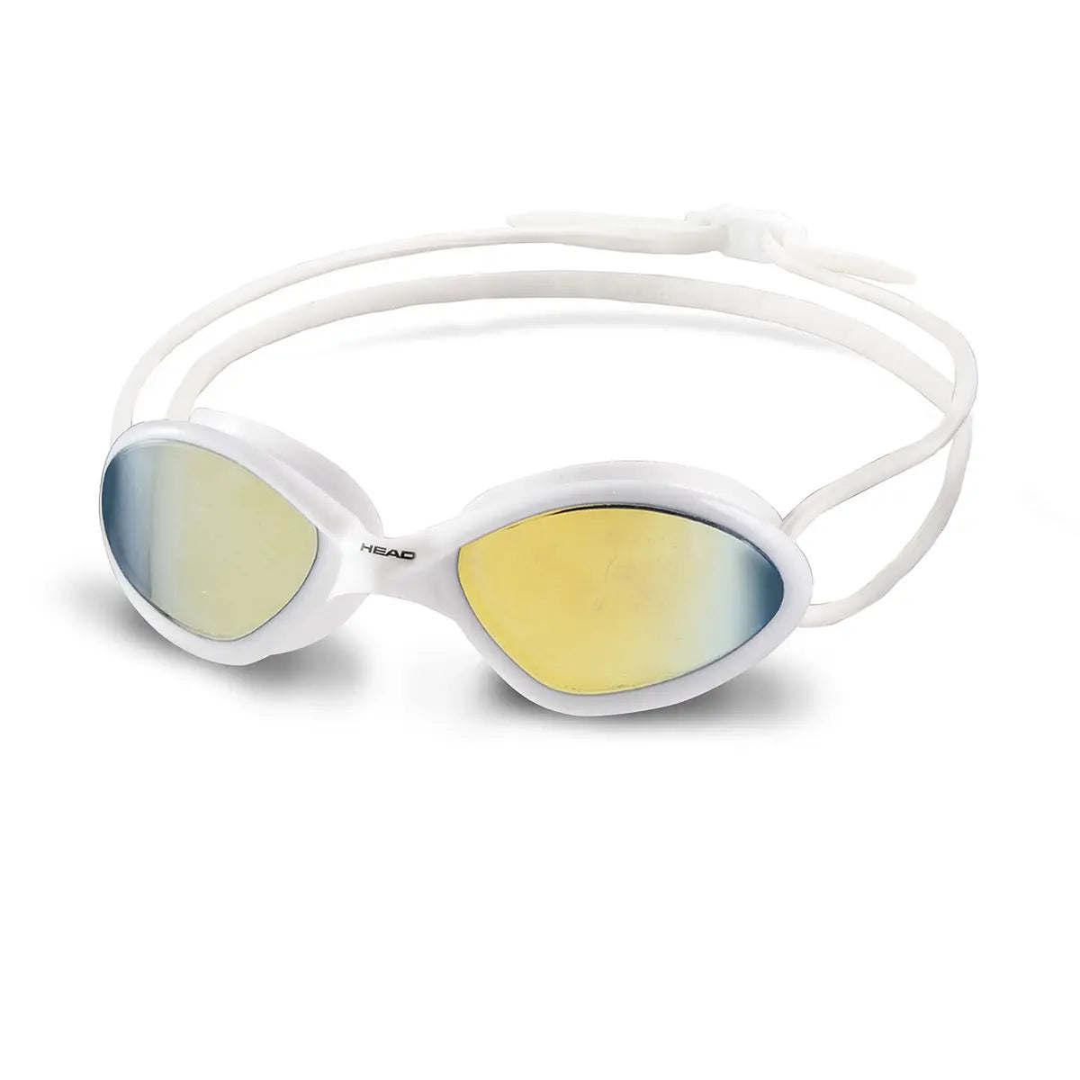 HEAD Tiger Mid Race Mirrored swim goggles with white frame and mirrored lenses