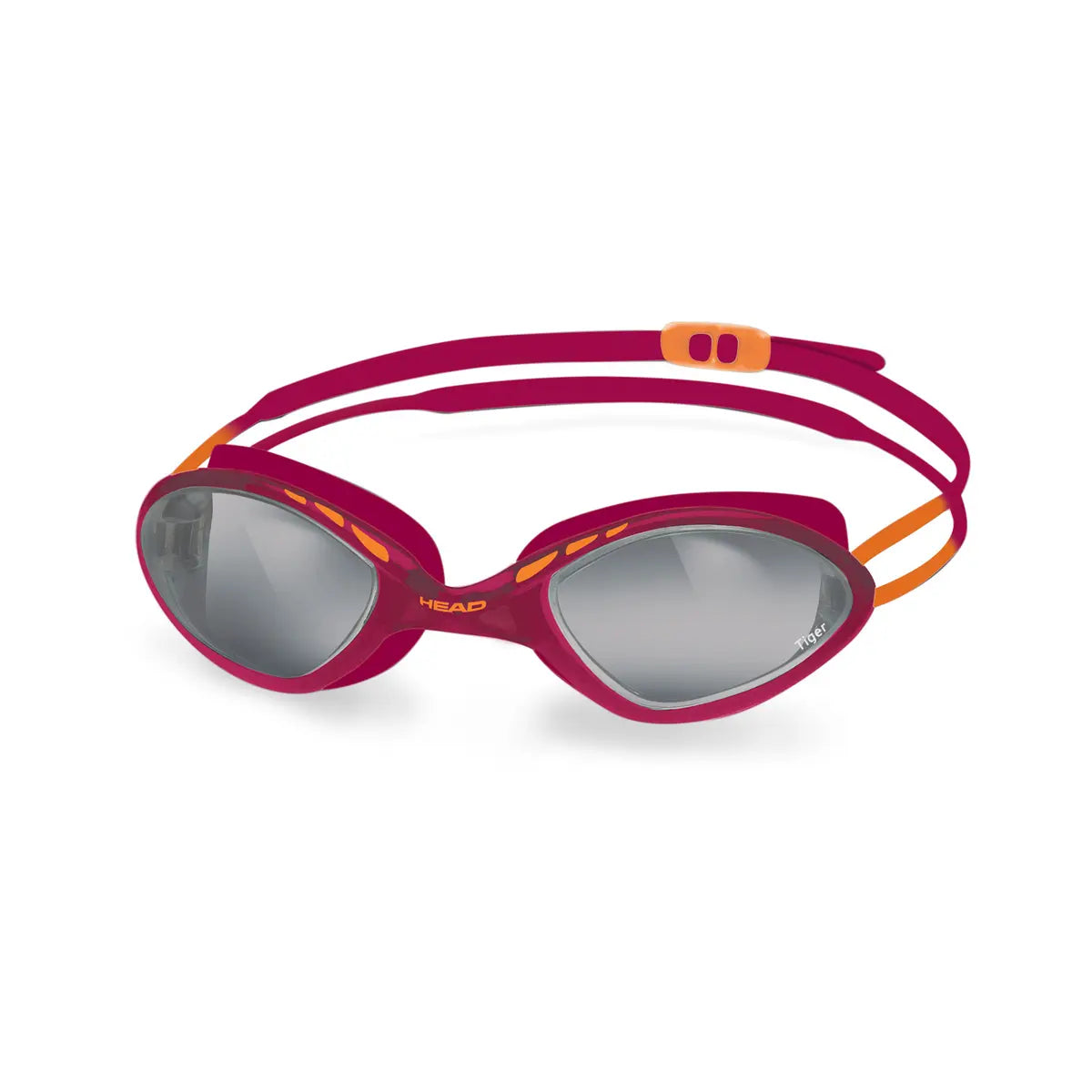 HEAD Tiger Race Mid swim goggles with blue frame, clear lenses and blue split strap