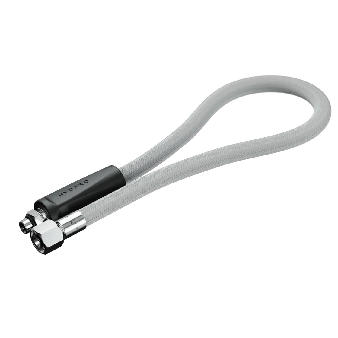 Hydpro Bright Tek LP Regulator Hose in black braid, coiled with both fittings
