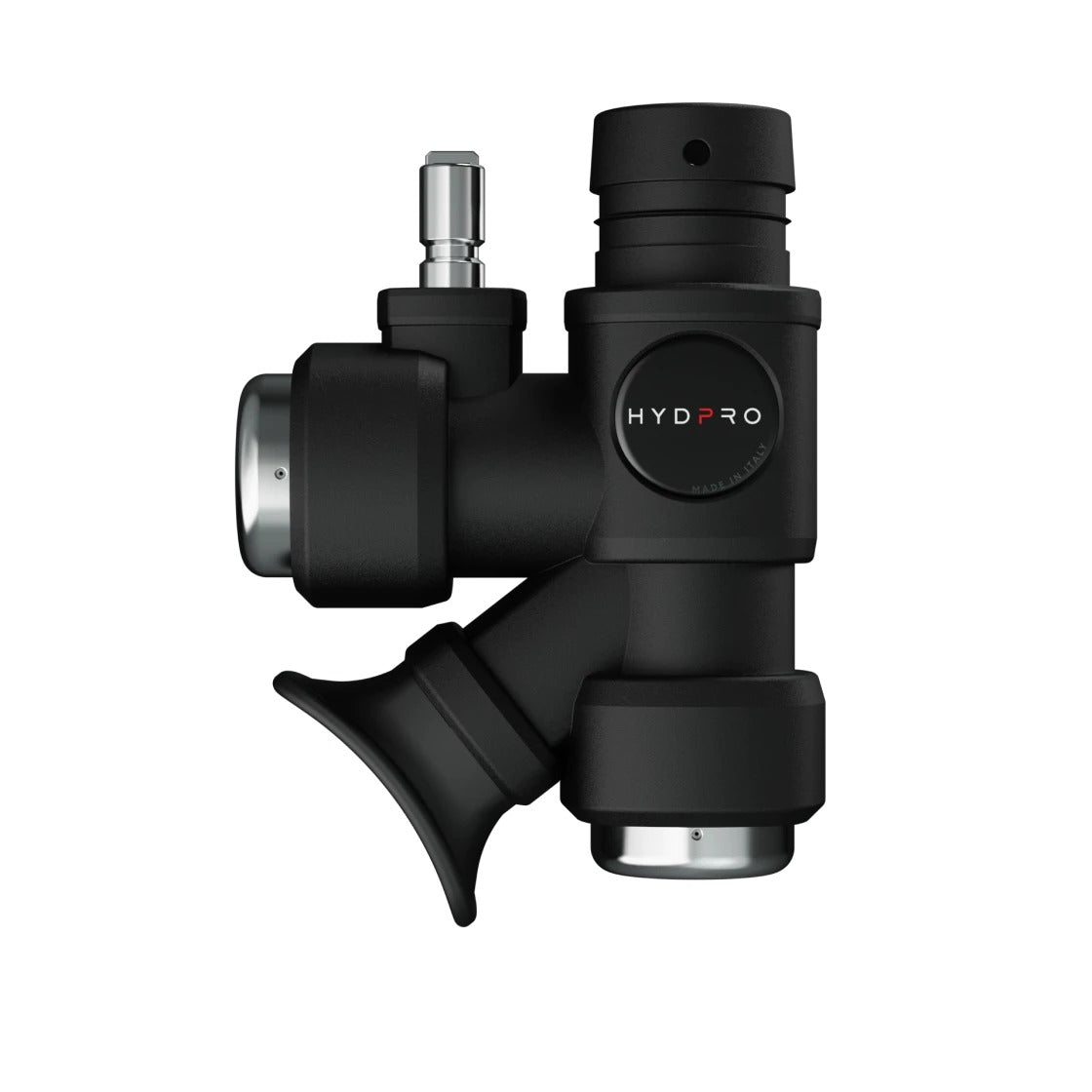 Hydpro Power Q01 Code inflator, front view with 25 mm inflate and exhaust buttons