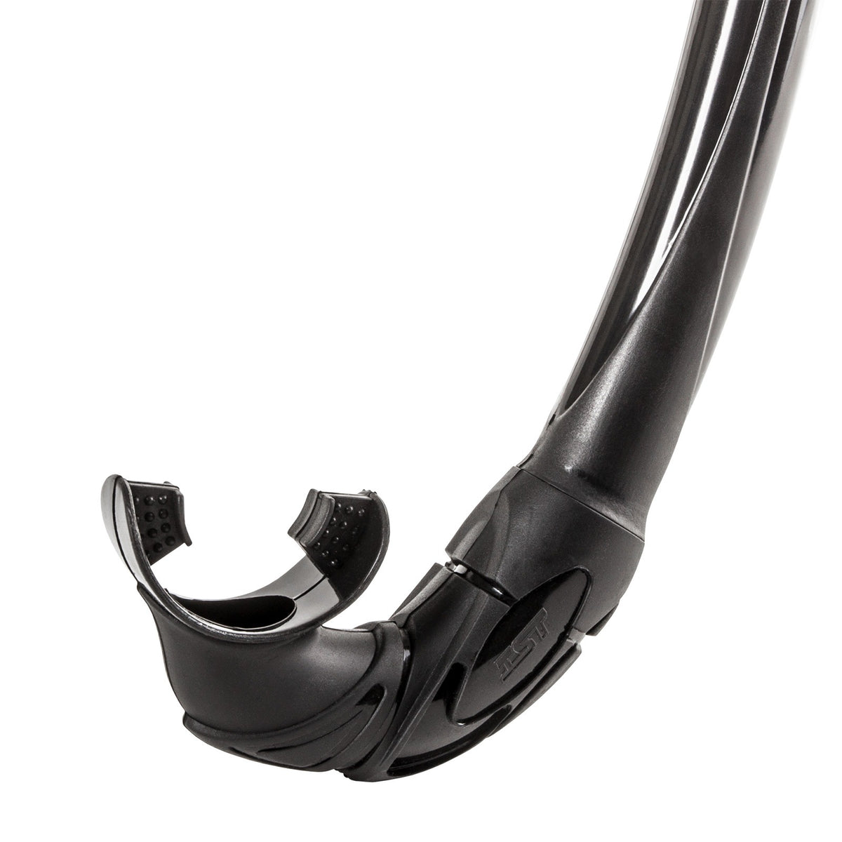 IST freediving silicone snorkel in green, full length