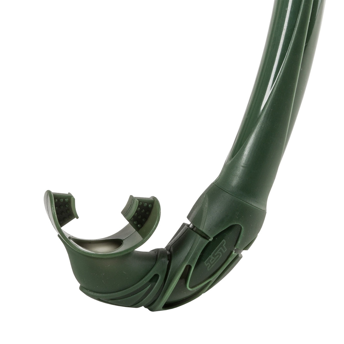 IST freediving silicone snorkel in green, full length