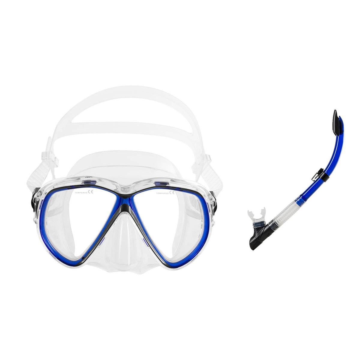 IST Martinique mask in black and SN60 snorkel in black